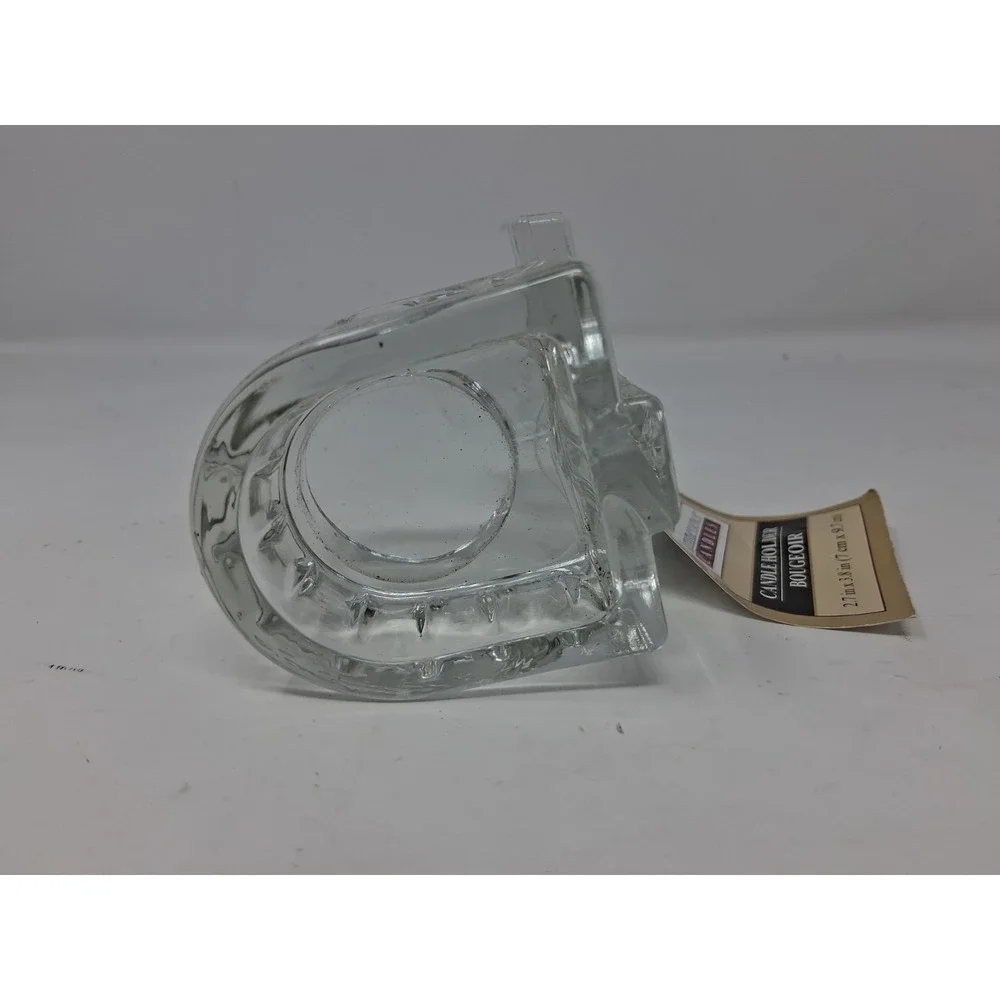 Glass Cross Votive Tea Candle Holder. A